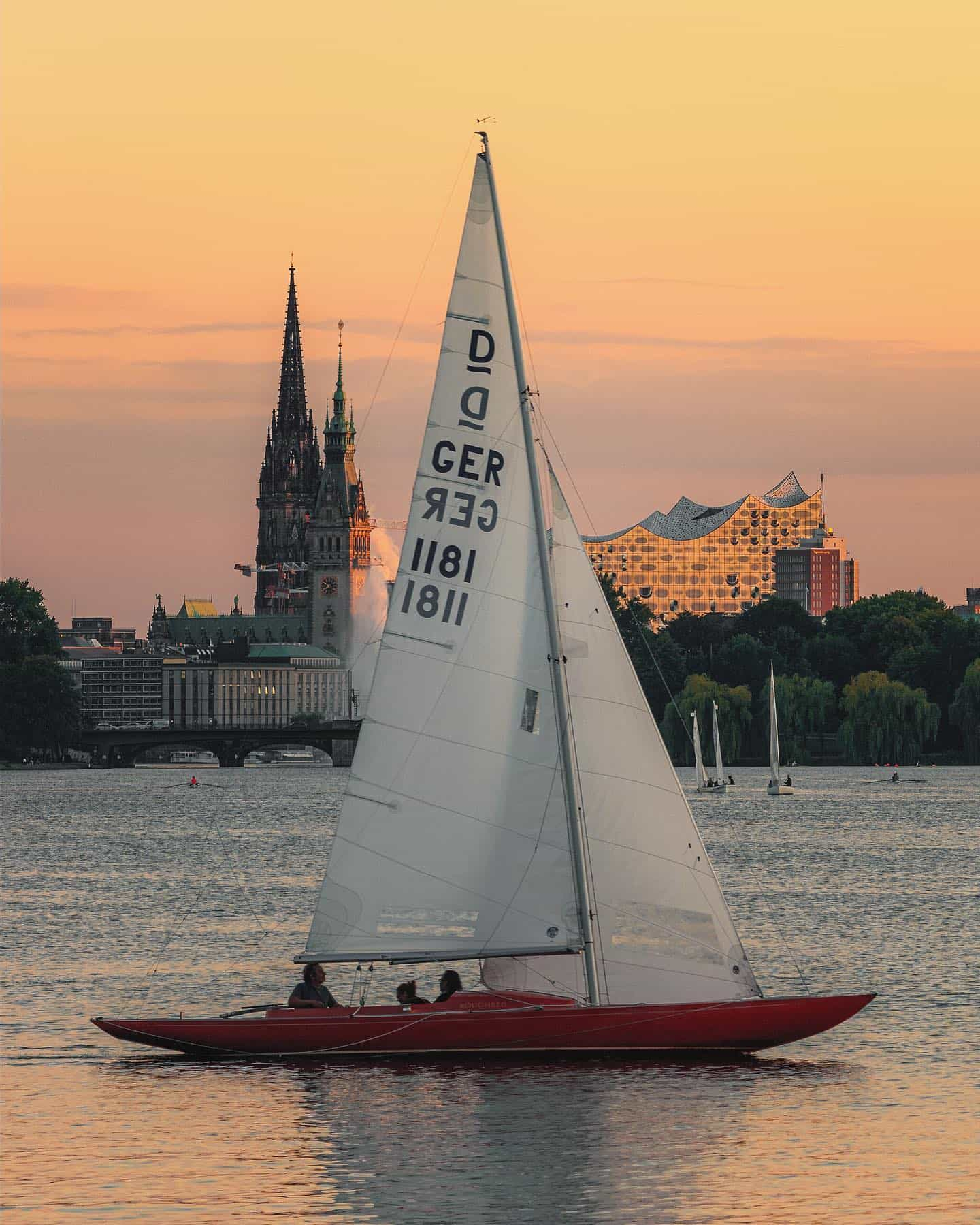 Vistas del puerto, Hamburgo, Alemania